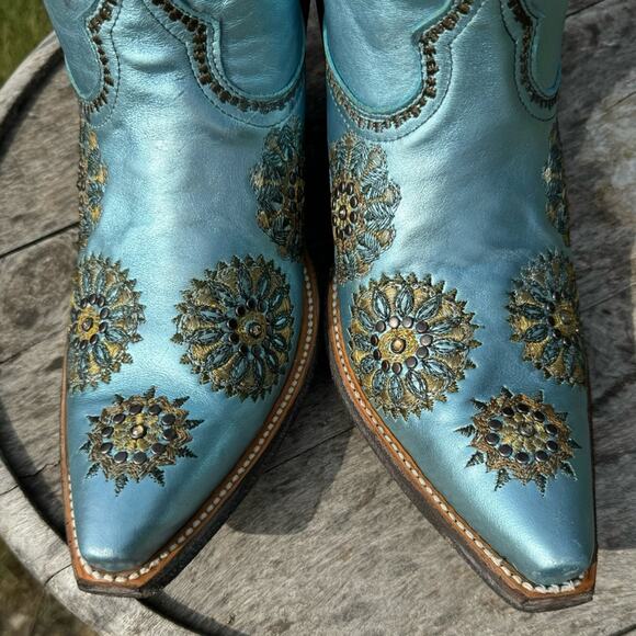 OLD GRINGO Spider Web Metallic Blue Size 10 - Picture 4 of 7